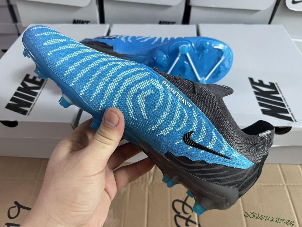 Unisex Nike Phantom GX Elite FG Firm Ground Low-Tops Football Boots - Blue/White/Black