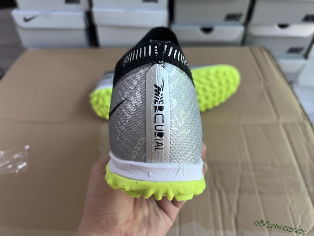 Unisex Nike Air Zoom Mercurial Vapor 15 Elite TF Artificial Turf Low-Tops Football Shoes - Silver/Green/Black