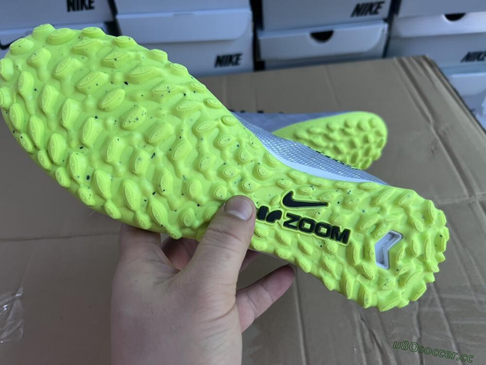 Unisex Nike Air Zoom Mercurial Vapor 15 Elite TF Artificial Turf Low-Tops Football Shoes - Silver/Green/Black