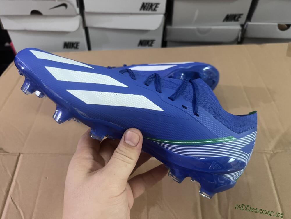 Men's Adidas X Crazyfast.1 FG Firm Ground Low-Tops Football Boots - Blue/White/Yellow