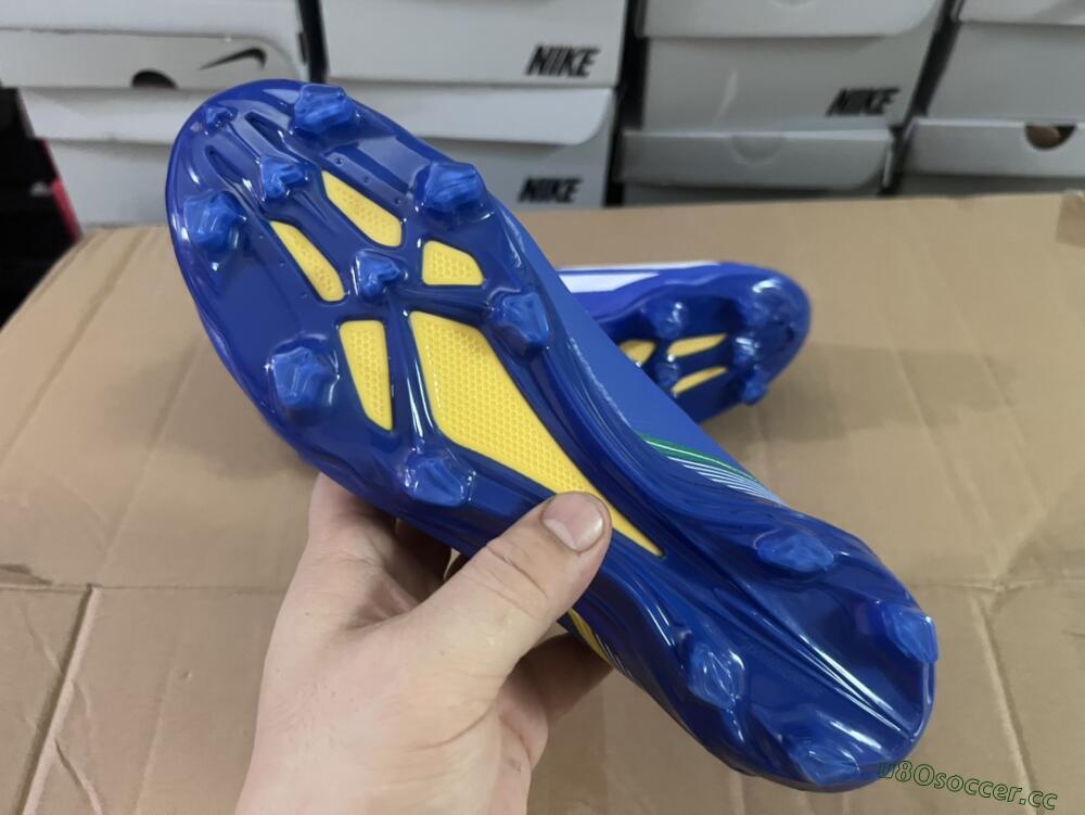 Men's Adidas X Crazyfast.1 FG Firm Ground Low-Tops Football Boots - Blue/White/Yellow