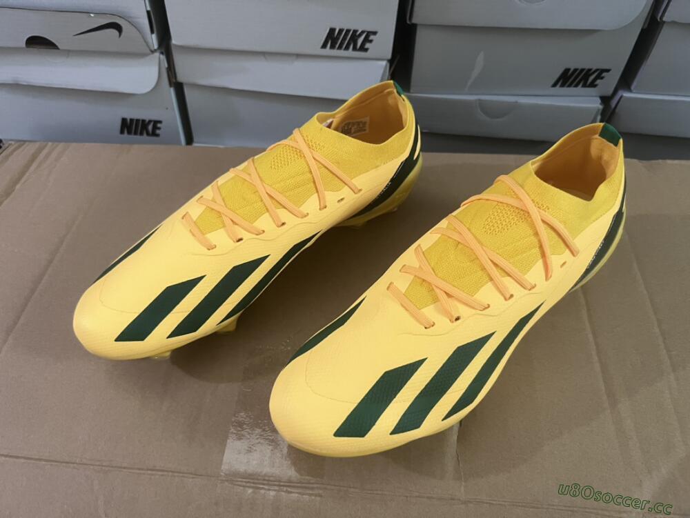 Men's Adidas X Crazyfast.1 FG Firm Ground Low-Tops Football Boots - Yellow/Green/Black