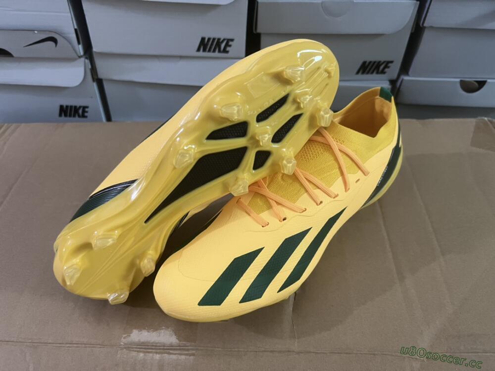 Men's Adidas X Crazyfast.1 FG Firm Ground Low-Tops Football Boots - Yellow/Green/Black