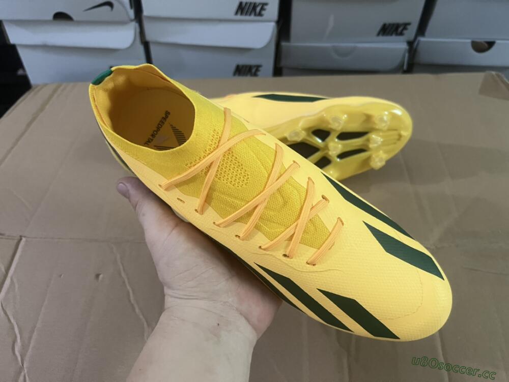 Men's Adidas X Crazyfast.1 FG Firm Ground Low-Tops Football Boots - Yellow/Green/Black