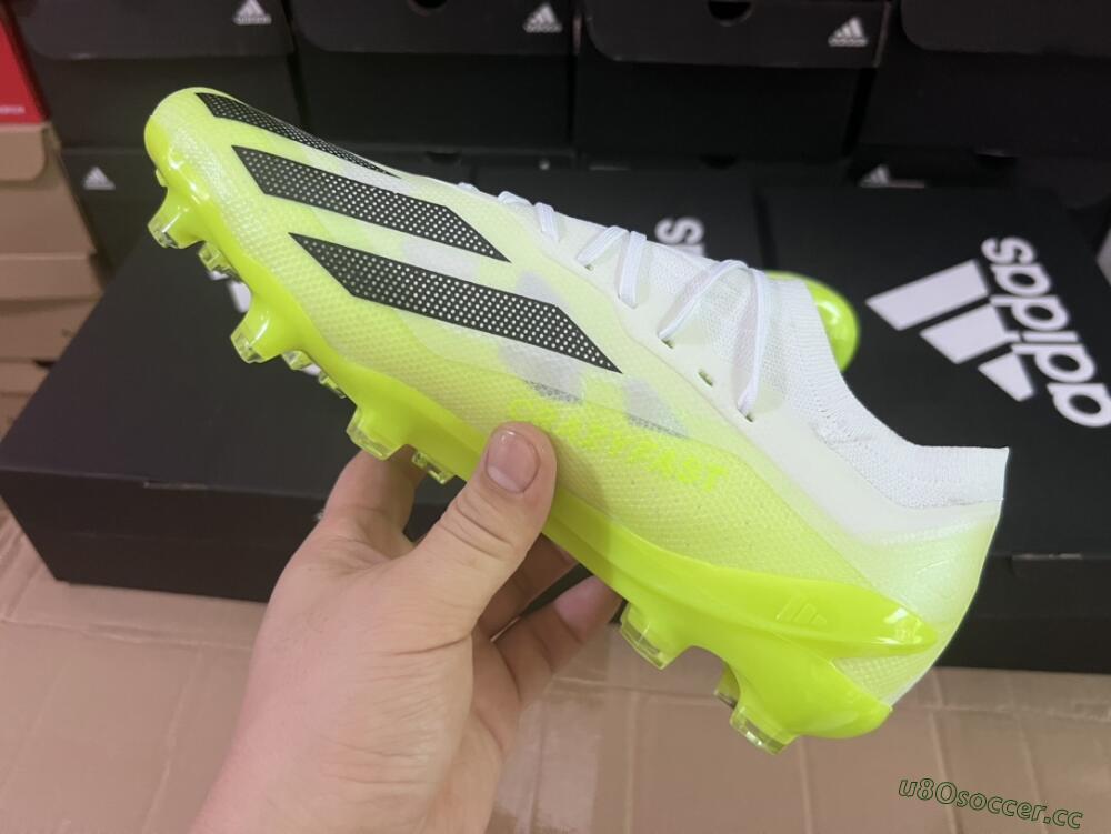 Men's Adidas X Speedportal.1 FG Firm Ground Low-Tops Football Boots - Green/Black/White