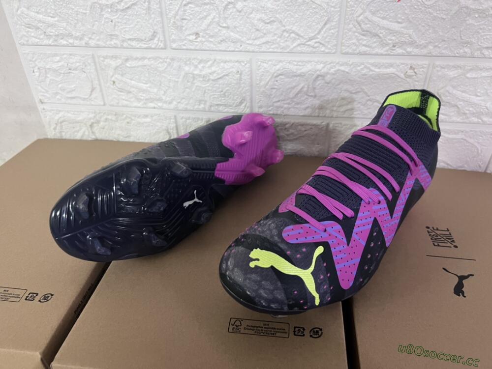 Men's Puma Future Ultimate FG Firm Ground Low-Tops Football Boots - Purple/Pink/Green