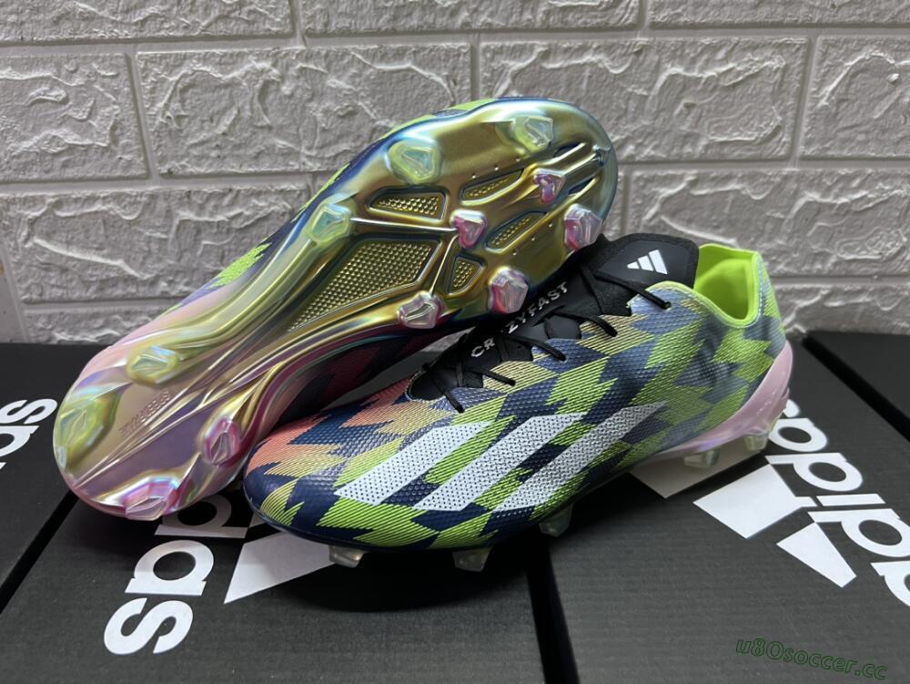 Men's Adidas X Crazyfast Limited Edition FG Firm Ground Low-Tops Football Boots - White/Yellow/Orange/Black