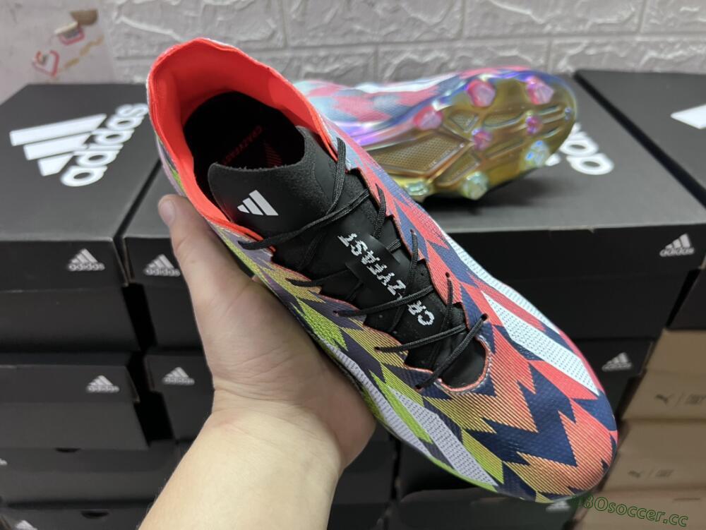 Men's Adidas X Crazyfast Limited Edition FG Firm Ground Low-Tops Football Boots - White/Yellow/Orange/Black