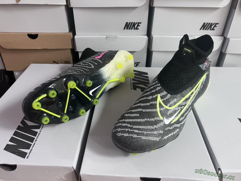 Men's Nike Phantom GX Elite DF AG Artificial Grass High-Tops Football Boots - Black/Rainbow