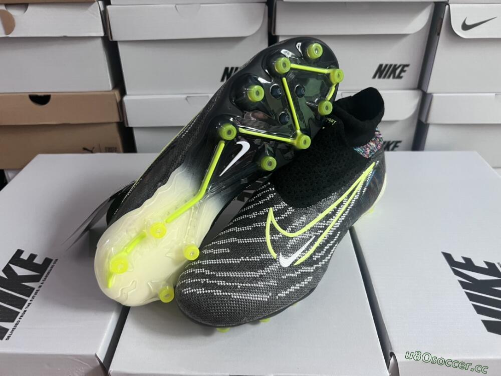 Men's Nike Phantom GX Elite DF AG Artificial Grass High-Tops Football Boots - Black/Rainbow