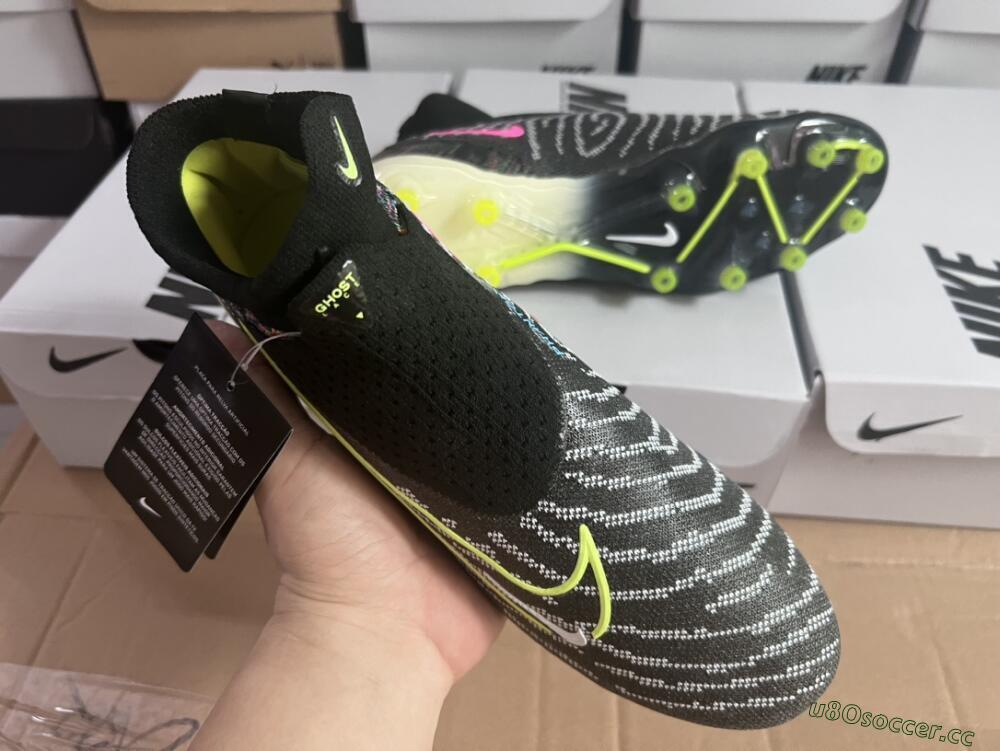 Men's Nike Phantom GX Elite DF AG Artificial Grass High-Tops Football Boots - Black/Rainbow