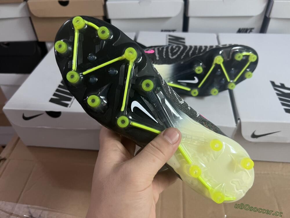 Men's Nike Phantom GX Elite DF AG Artificial Grass High-Tops Football Boots - Black/Rainbow