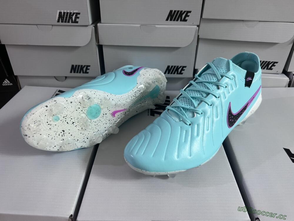Men's Nike Tiempo Legend 10 Elite FG Firm Ground Low-Tops Football Boots - Blue/Black/Purple