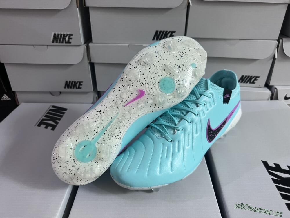 Men's Nike Tiempo Legend 10 Elite FG Firm Ground Low-Tops Football Boots - Blue/Black/Purple