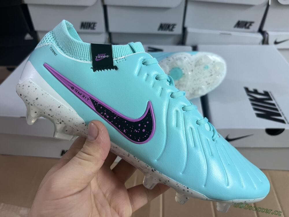 Men's Nike Tiempo Legend 10 Elite FG Firm Ground Low-Tops Football Boots - Blue/Black/Purple