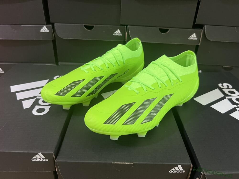 Men's Adidas X Crazyfast.1 FG Firm Ground Low-Tops Football Boots - Green/Black