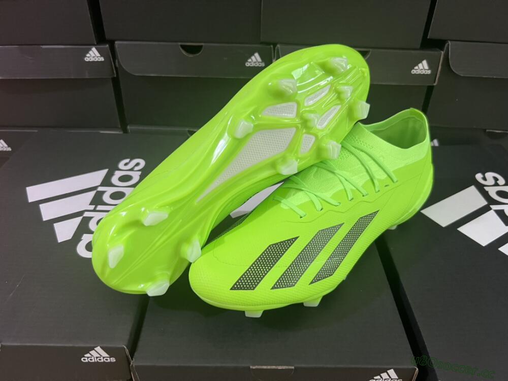 Men's Adidas X Crazyfast.1 FG Firm Ground Low-Tops Football Boots - Green/Black