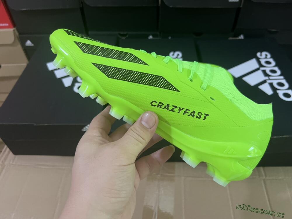Men's Adidas X Crazyfast.1 FG Firm Ground Low-Tops Football Boots - Green/Black