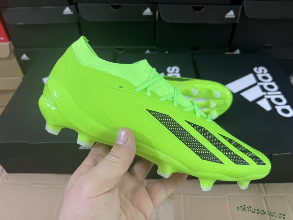 Men's Adidas X Crazyfast.1 FG Firm Ground Low-Tops Football Boots - Green/Black