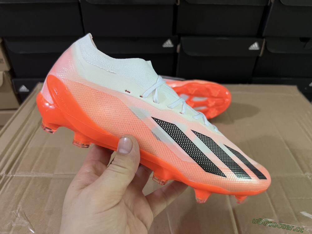 Men's Adidas X Crazyfast.1 FG Firm Ground Low-Tops Football Boots - White/Red/Black