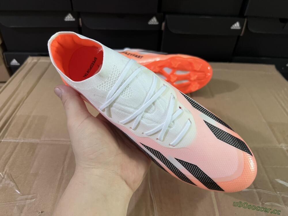 Men's Adidas X Crazyfast.1 FG Firm Ground Low-Tops Football Boots - White/Red/Black