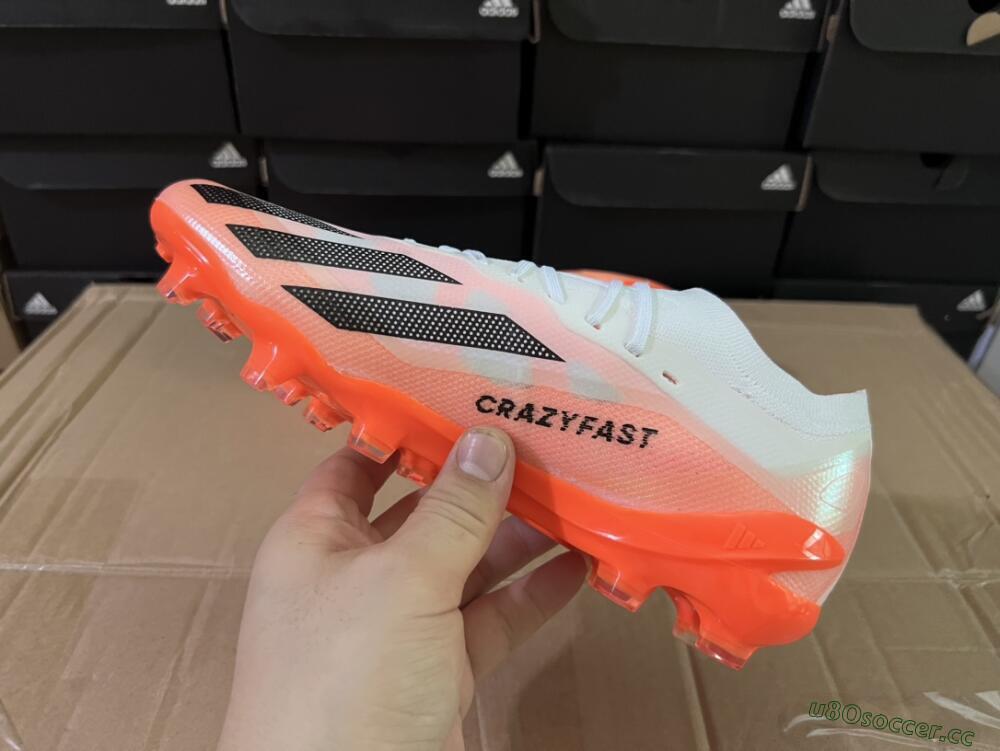 Men's Adidas X Crazyfast.1 FG Firm Ground Low-Tops Football Boots - White/Red/Black