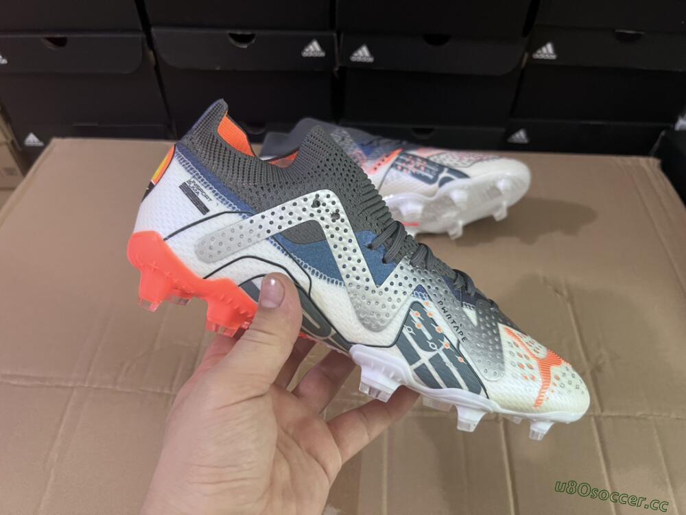 Men's Puma Future Ultimate FG Firm Ground Low-Tops Football Boots - White/Silver/Black