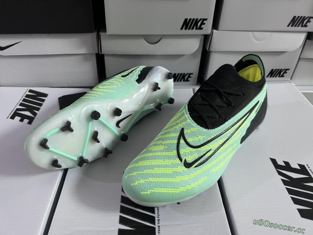 Unisex Nike Phantom GX Elite FG Firm Ground Low-Tops Football Boots - Green/Black