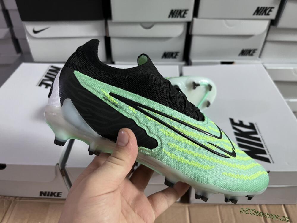 Unisex Nike Phantom GX Elite FG Firm Ground Low-Tops Football Boots - Green/Black