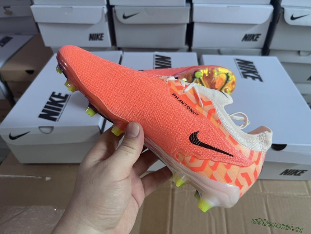 Men's Nike Phantom GX Elite FG Firm Ground Low-Tops Football Boots - Orange/Black/Sliver