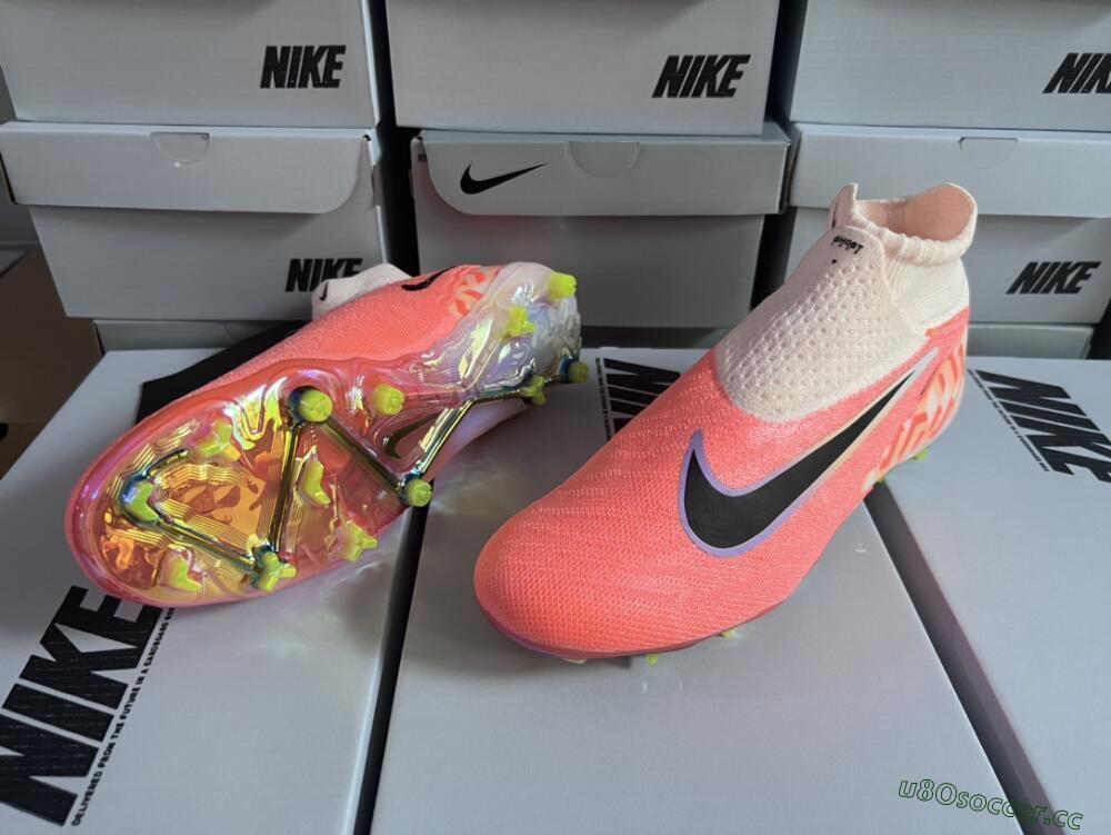 Men's Nike Phantom GX Elite DF FG Firm Ground High-Tops Football Boots - Orange/Black/Sliver