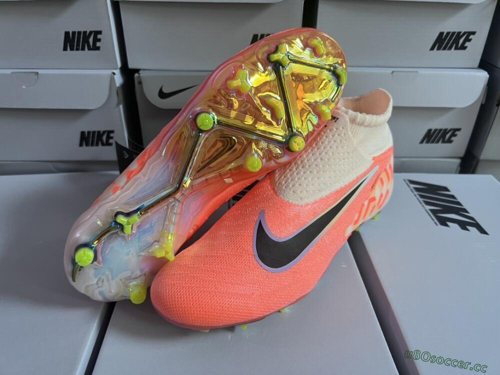 Men's Nike Phantom GX Elite DF FG Firm Ground High-Tops Football Boots - Orange/Black/Sliver