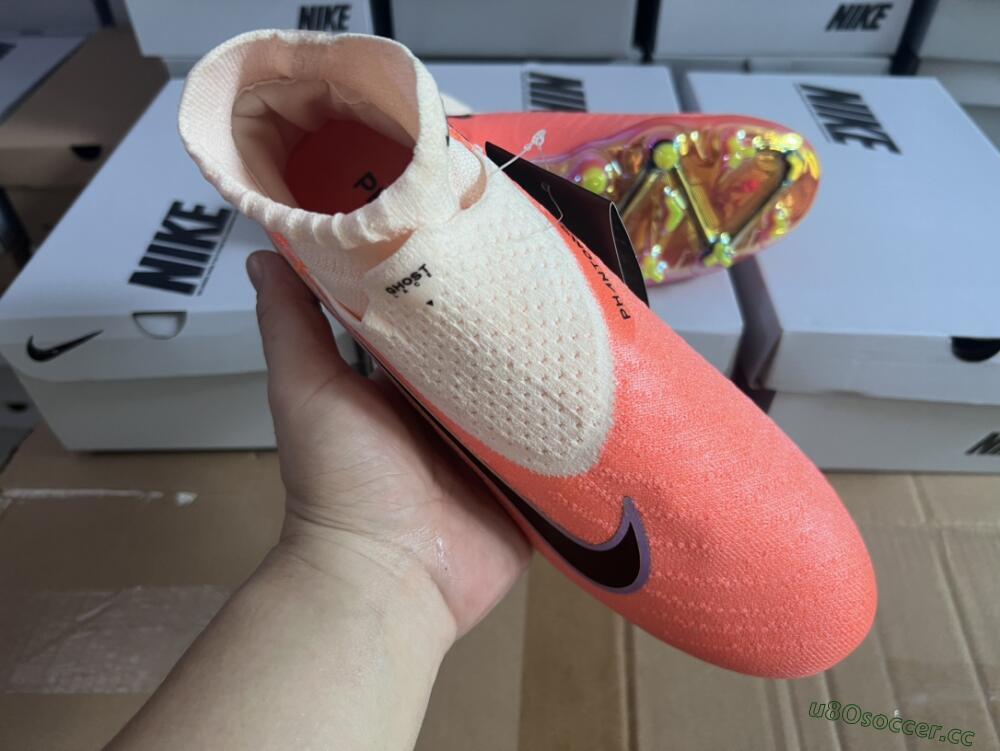 Men's Nike Phantom GX Elite DF FG Firm Ground High-Tops Football Boots - Orange/Black/Sliver