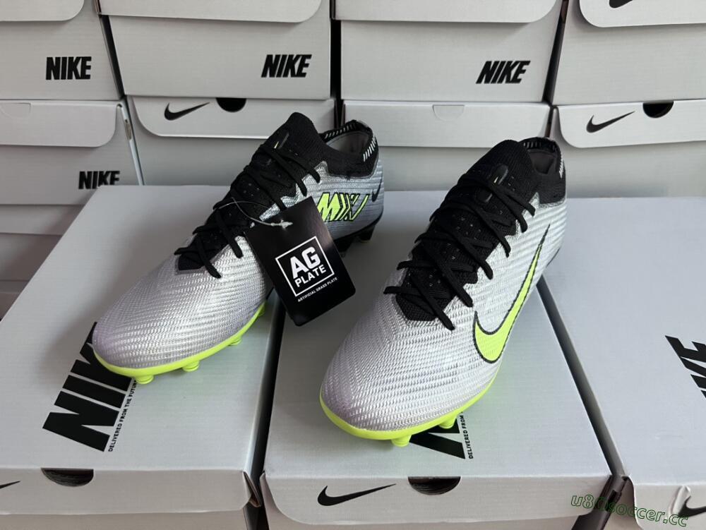 Unisex Nike Air Zoom Vapor 15 Elite SE AG Artificial Grass Low-Tops Football Boots - Silver/Green/Black