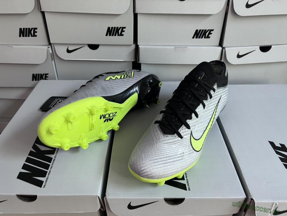 Unisex Nike Air Zoom Vapor 15 Elite SE AG Artificial Grass Low-Tops Football Boots - Silver/Green/Black