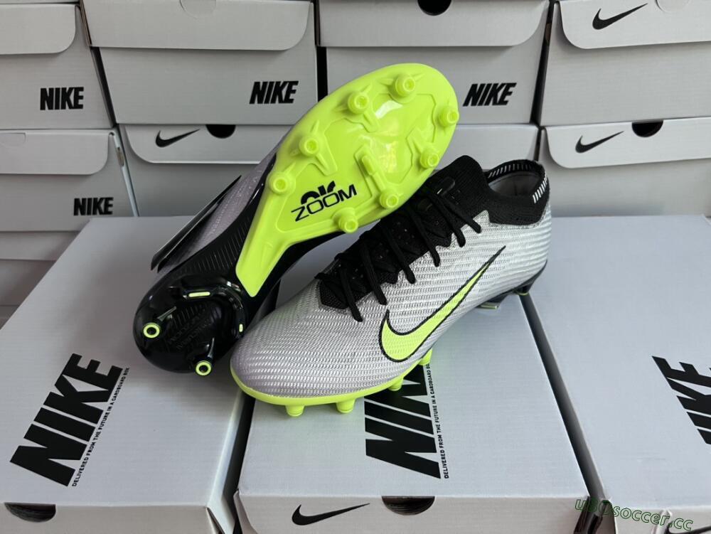 Unisex Nike Air Zoom Vapor 15 Elite SE AG Artificial Grass Low-Tops Football Boots - Silver/Green/Black