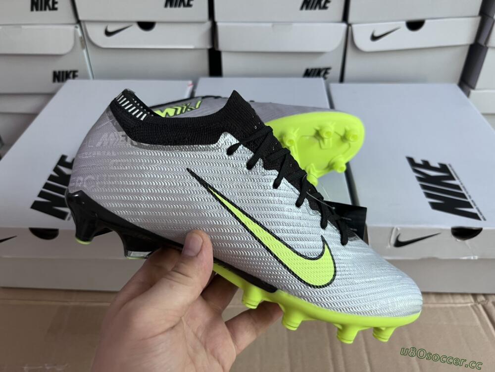 Unisex Nike Air Zoom Vapor 15 Elite SE AG Artificial Grass Low-Tops Football Boots - Silver/Green/Black