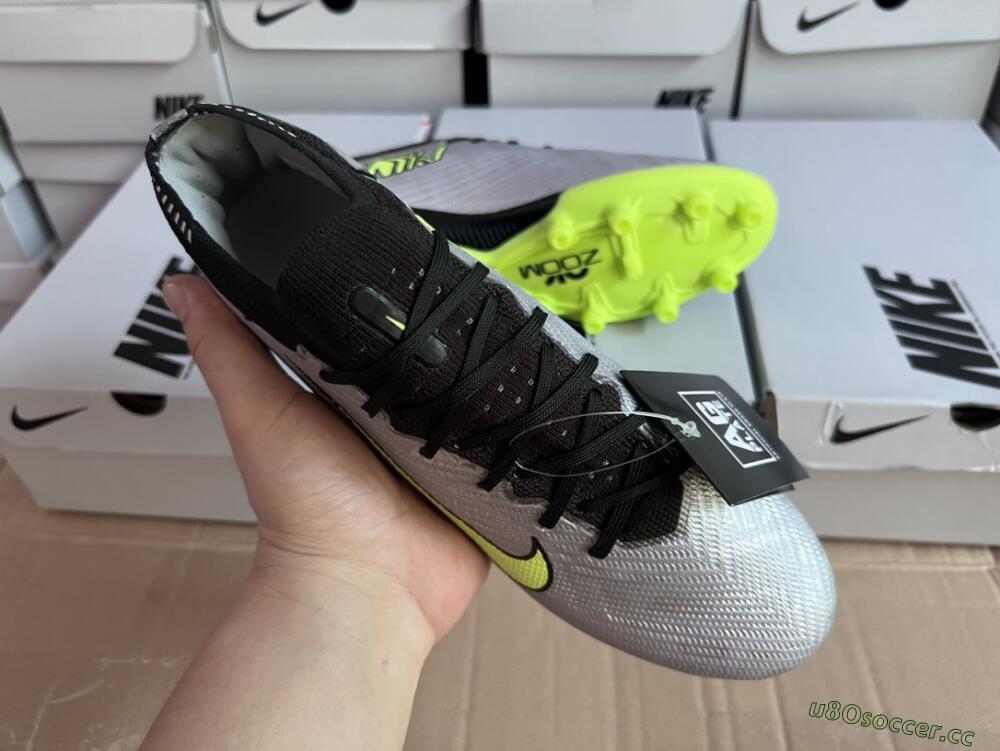 Unisex Nike Air Zoom Vapor 15 Elite SE AG Artificial Grass Low-Tops Football Boots - Silver/Green/Black
