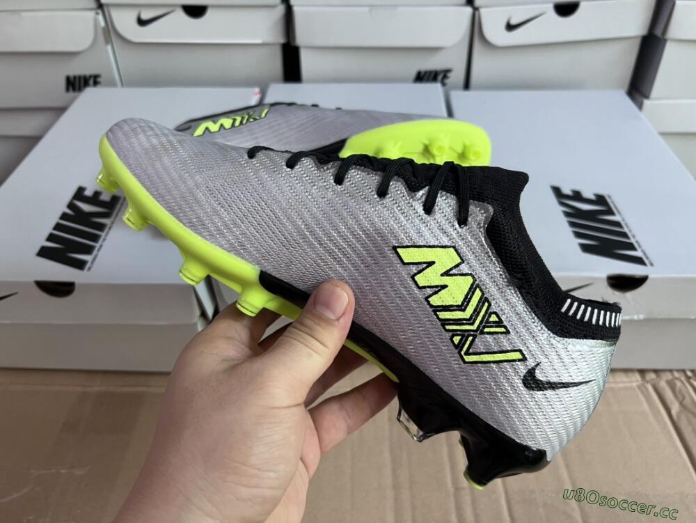 Unisex Nike Air Zoom Vapor 15 Elite SE AG Artificial Grass Low-Tops Football Boots - Silver/Green/Black
