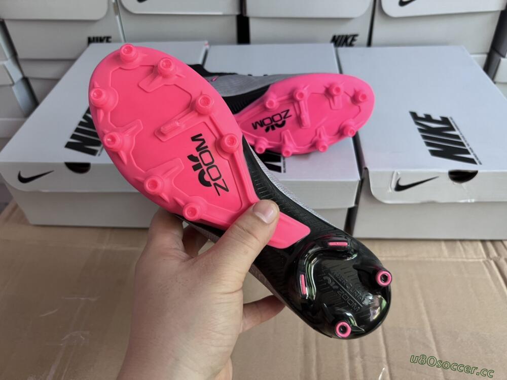 Unisex Nike Air Zoom Mercurial Superfly 9 Elite AG Artificial Grass High-Tops Football Boots - Sliver/Pink/Black