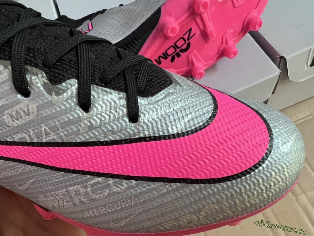 Unisex Nike Air Zoom Mercurial Superfly 9 Elite AG Artificial Grass High-Tops Football Boots - Sliver/Pink/Black