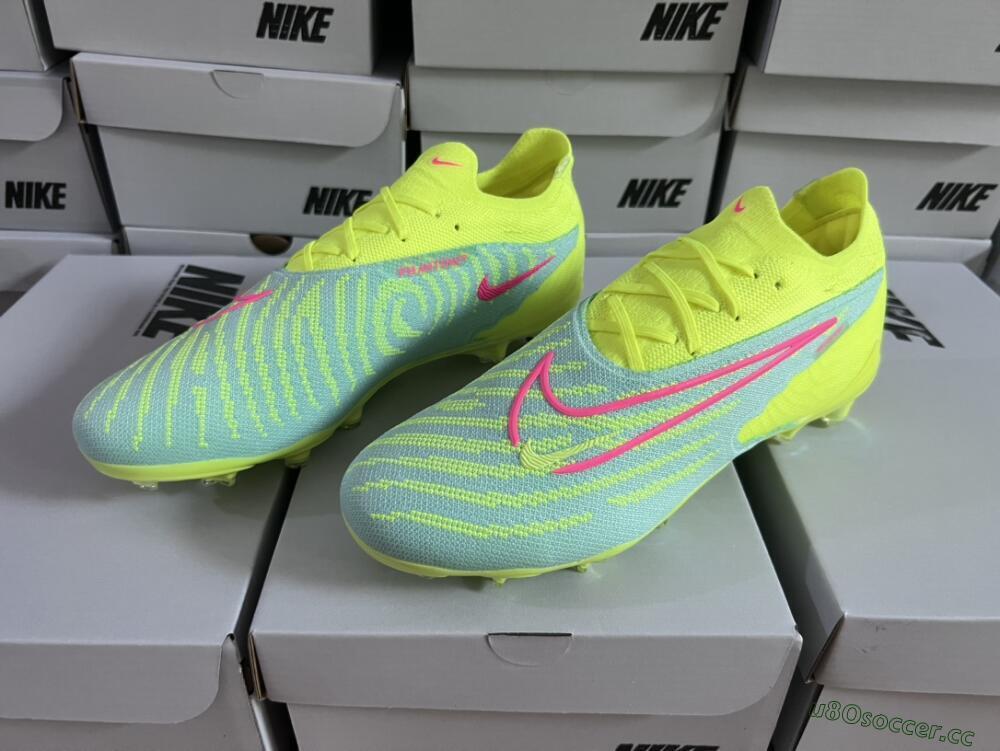 Unisex Nike Phantom GX Elite FG Firm Ground Low-Tops Football Boots - Blue/Green/Pink