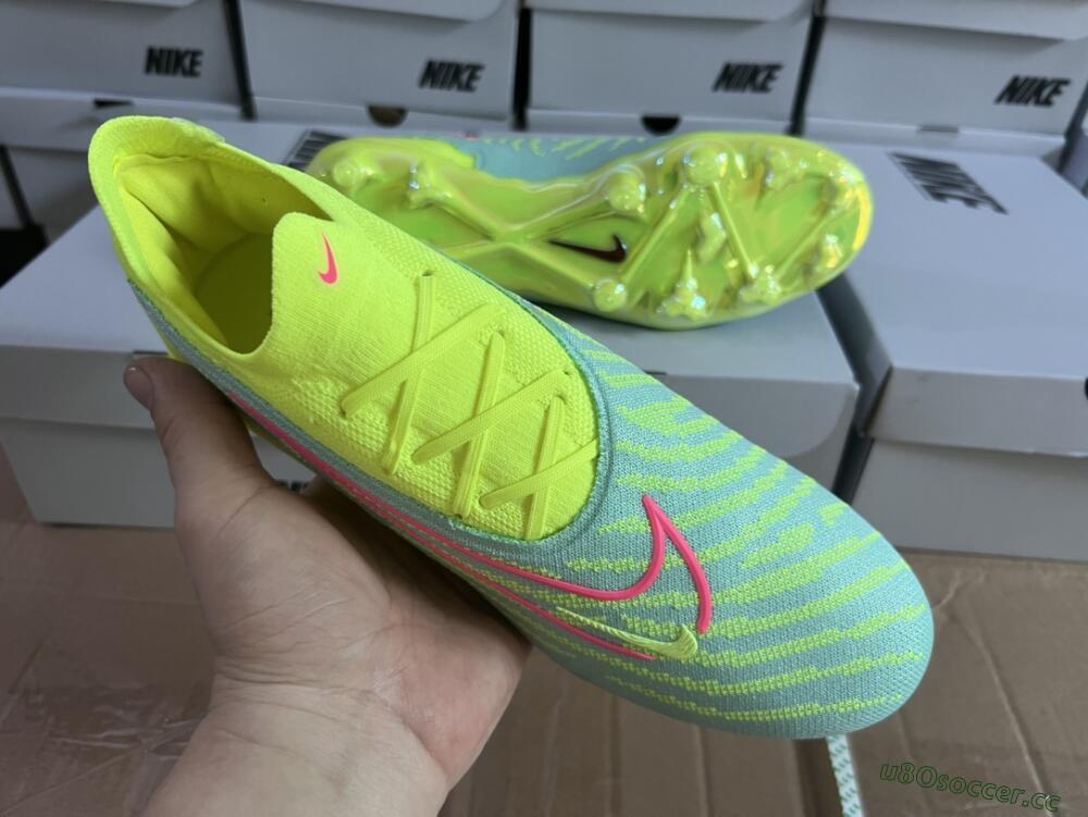 Unisex Nike Phantom GX Elite FG Firm Ground Low-Tops Football Boots - Blue/Green/Pink