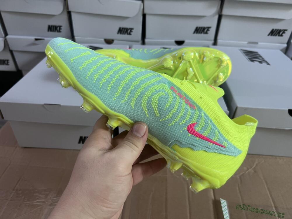 Unisex Nike Phantom GX Elite FG Firm Ground Low-Tops Football Boots - Blue/Green/Pink
