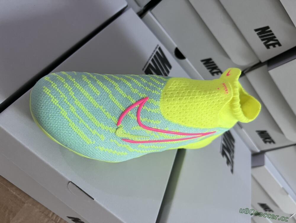 Unisex Nike Phantom GX Elite DF FG Firm Ground High-Tops Football Boots - Blue/Green/Pink