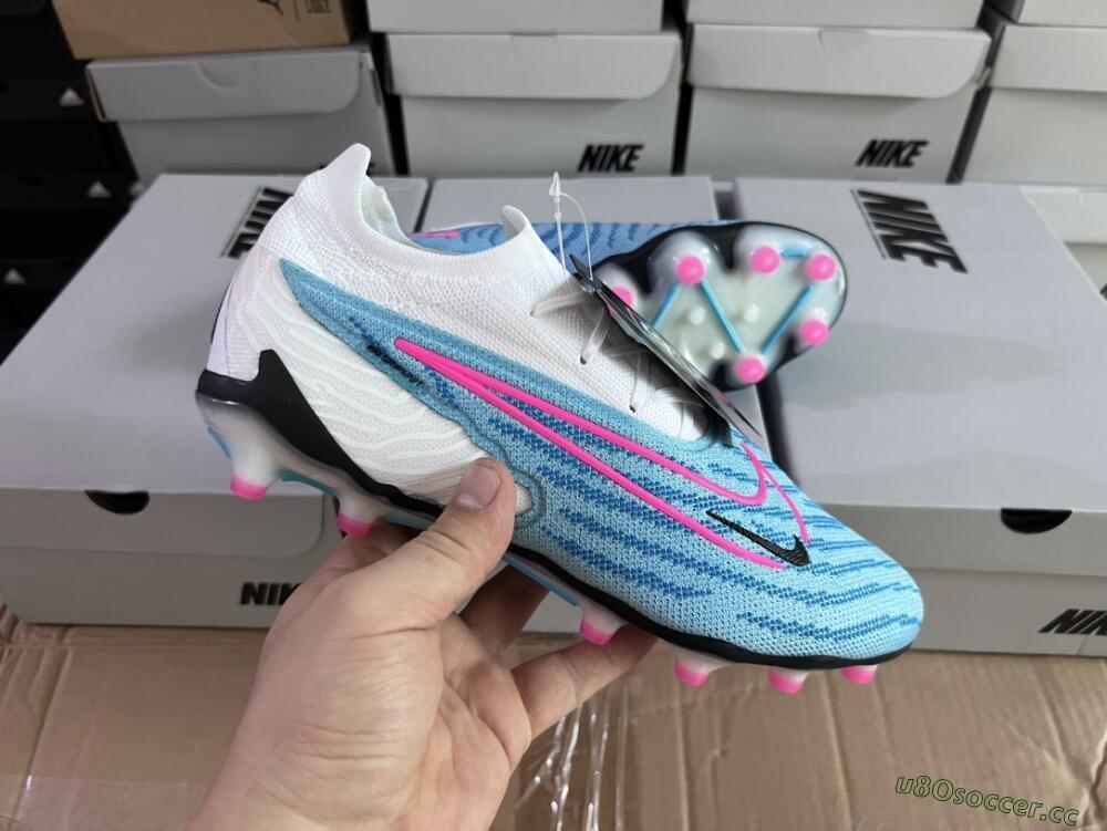 Men's Nike Phantom GX Elite AG Artificial Grass Low-Tops Football Boots - Blue/Pink/White