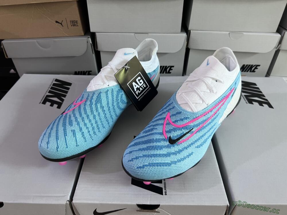 Men's Nike Phantom GX Elite AG Artificial Grass Low-Tops Football Boots - Blue/Pink/White
