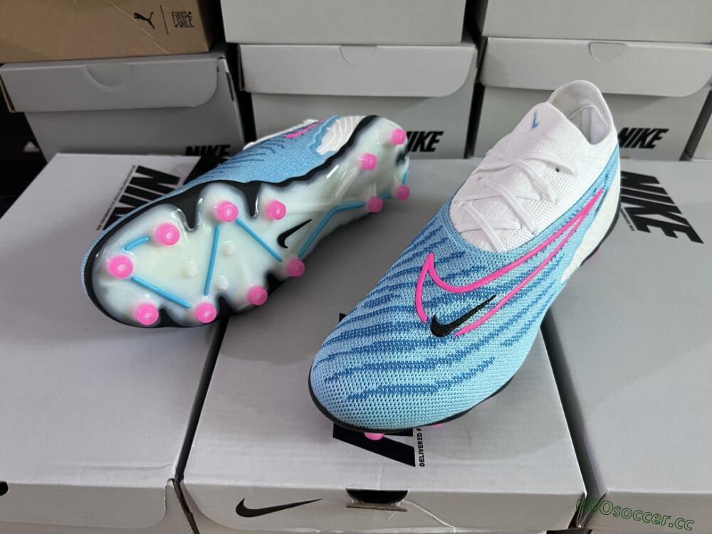 Men's Nike Phantom GX Elite AG Artificial Grass Low-Tops Football Boots - Blue/Pink/White