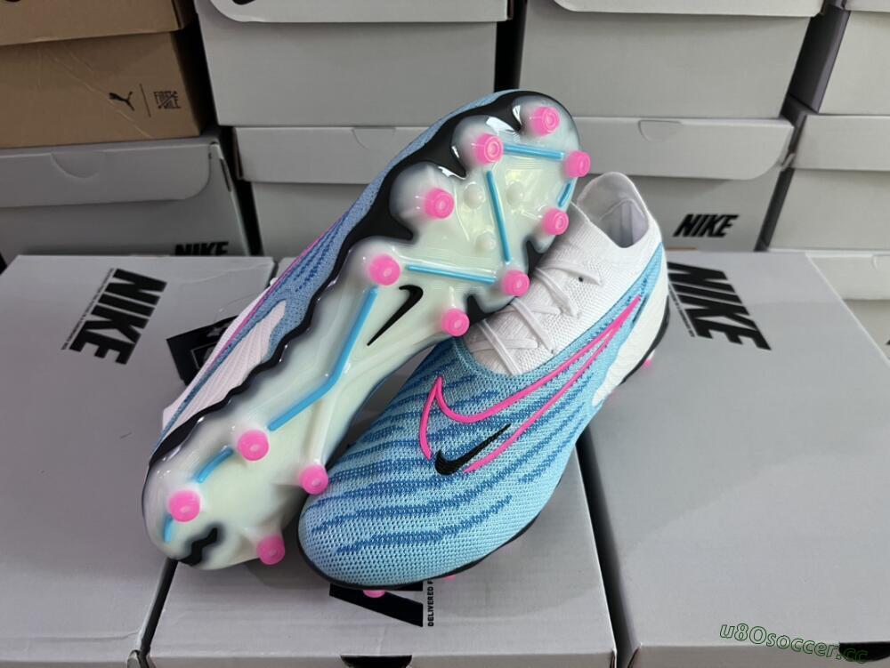 Men's Nike Phantom GX Elite AG Artificial Grass Low-Tops Football Boots - Blue/Pink/White
