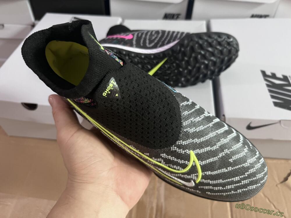Unisex Nike Phantom GX Elite TF Artificial Turf High-Tops Football Shoes - Grey/Green/Black/Rainbow